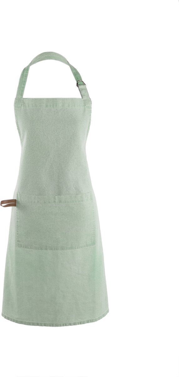 Tiseco - tablier de cuisine myrna - réglable au niveau du cou, poche avant spacieuse, boucle sur le côté - 74x85 cm - vert