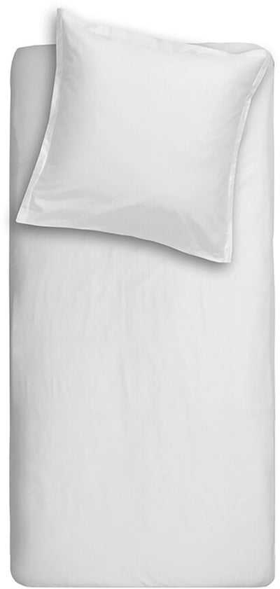 Dimanches de Cendrillon - housse de couette avec fermeture éclair - satin - 135x200 cm - blanc + 1 taie d'oreiller 60x70