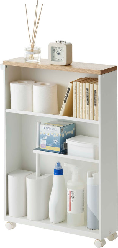 Chariot de salle de bain Yamazaki - tour - blanc
