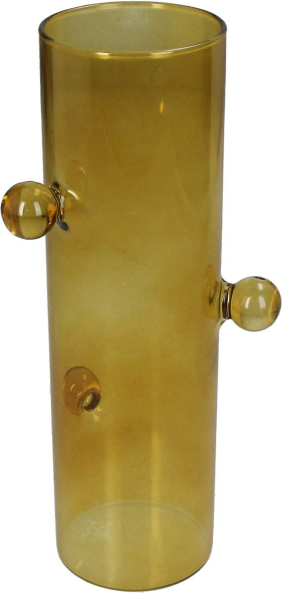 Vase collection HD verre jaune 8,8x8,8x22cm