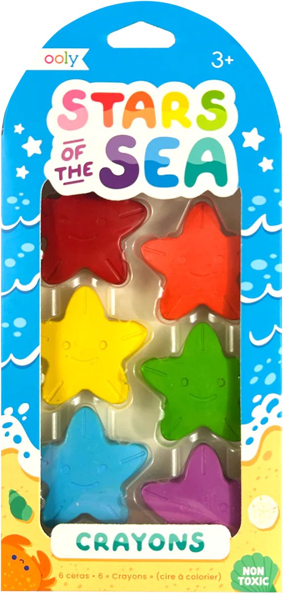 Ooly - crayons étoiles de mer - crayons en forme d'étoile - 6 pièces