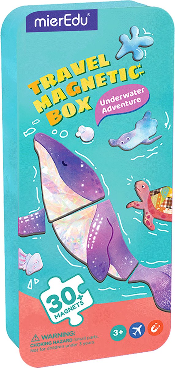 Boîte de puzzle magnétique Mieredu - aventure sous-marine - contient 2 scènes - plus de 30 aimants - 3 ans