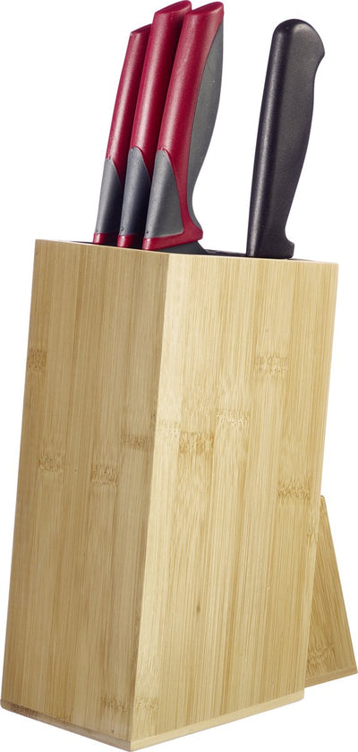 Bloc à couteaux Westmark - bloc à couteaux en bois, support robuste pour couteaux de cuisine, bloc à couteaux facile à nettoyer avec insert amovible - bambou