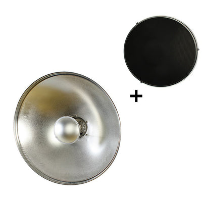 StudioKing Beauty Dish Argent SK-BD420 42 cm avec nid d'abeille