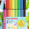 Stabilo pen 68 mini - feutre premium - animal vibes - étui de 8 couleurs + autocollant