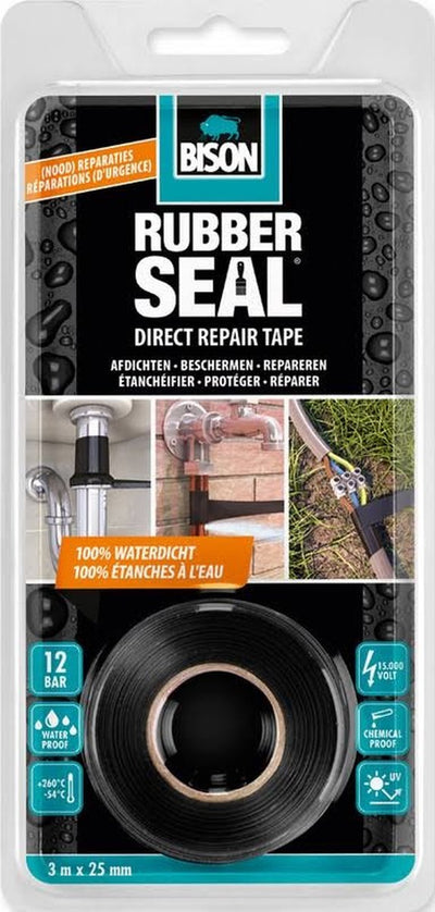 Bison 1078385 - joint en caoutchouc rep. ruban blister 3 m x 25 mm nl fr | 2 pièces