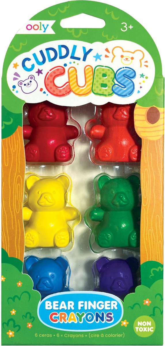 Ooly - oursons câlins - 6 crayons de couleur - forme ours en peluche