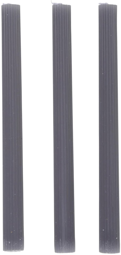 Ensemble de bougies Arti casa - Bougies de dîner nervurées 3 pièces - gris