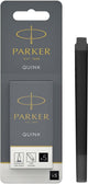 Cartouches d'encre pour stylo plume longue Parker | encre noire quink | 5 cartouches pour stylo plume (blister)