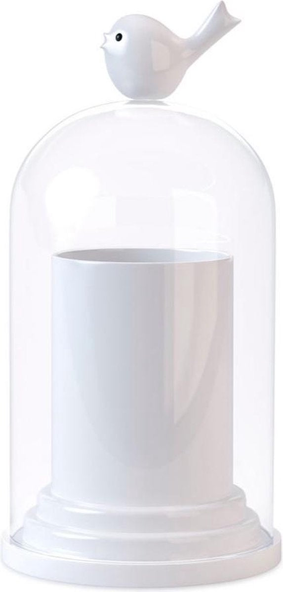 Balvi porte-coton-tige birdie 12,3 x 6,3 cm abs blanc