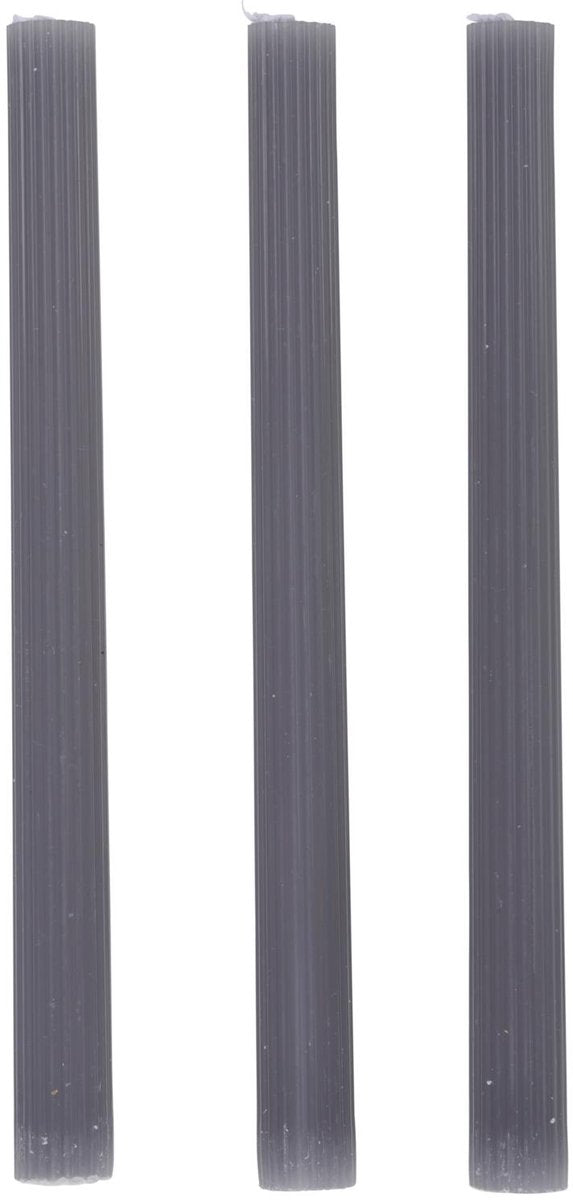 Ensemble de bougies Arti casa - Bougies de dîner nervurées 3 pièces - gris