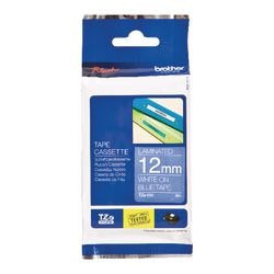 Ruban d'étiquettes brother tze535 12mmx8m blanc bleu