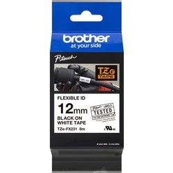 Ruban d'étiquettes brother tzefx231 12mmx8m noir et blanc