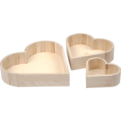 Bols en forme de coeur Creativ company, h : 13-25 cm, d : 5-5,2 cm, 3 pièces 1 boîte