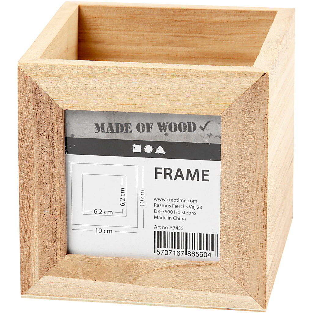 Plateau à stylo en bois avec cadre photo