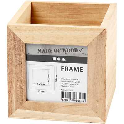 Plateau à stylo en bois avec cadre photo