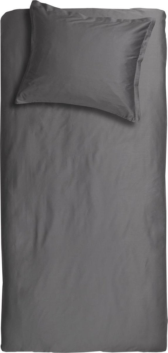 Housse de couette Cendrillon dimanche - 1 personne - satin - 140x200 220 cm - anthracite + 1 taie d'oreiller 60x70