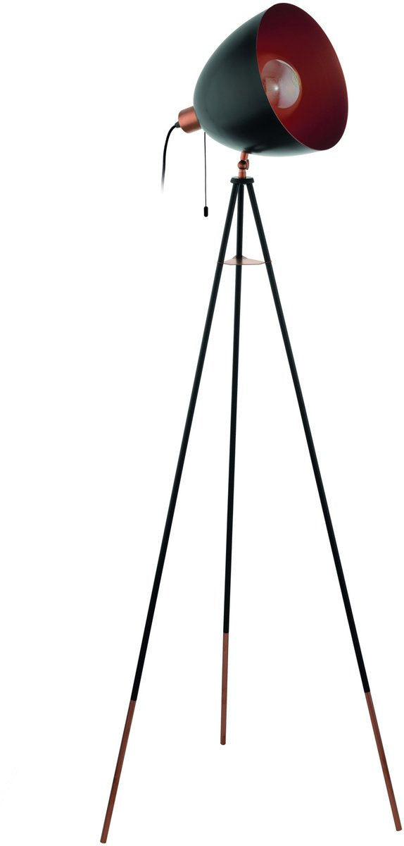 Lampadaire Eglo chester - e27 - 149,5 cm - cuivre noir