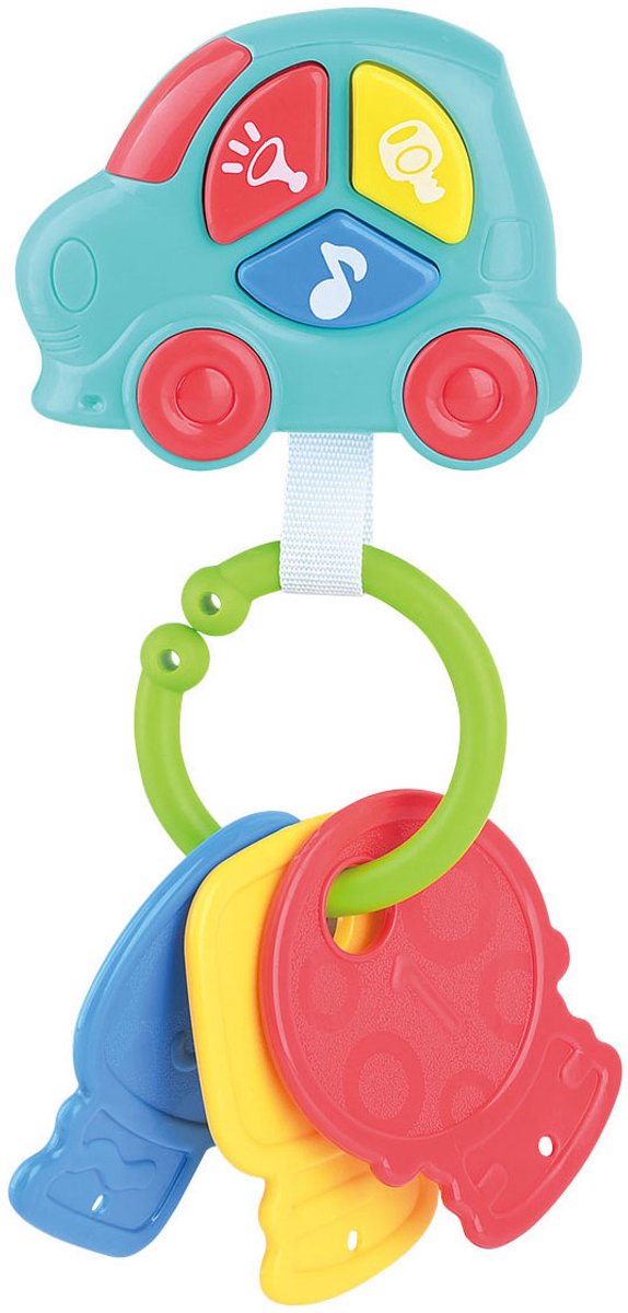 Jouez à des clés de voiture pour bébé bleu, 4dlg.