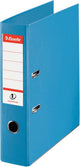 Classeur A4 en plastique Esselte n°1 avec porte-étiquette - 2 anneaux - largeur de dos de 75 mm - capacité de 500 feuilles - bleu clair