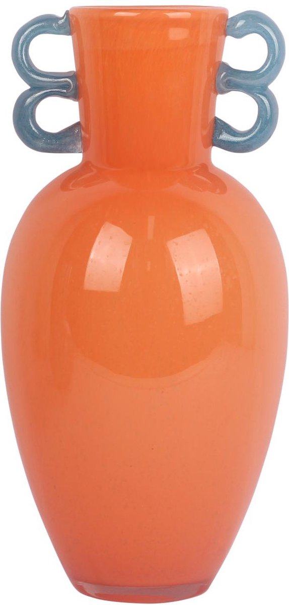 Present time Vase fiesta - orange - 14,5x14,5x30cm - verre - scandinave - vase à fleurs - décoration de la maison - vase décoratif pour salon ou chambre