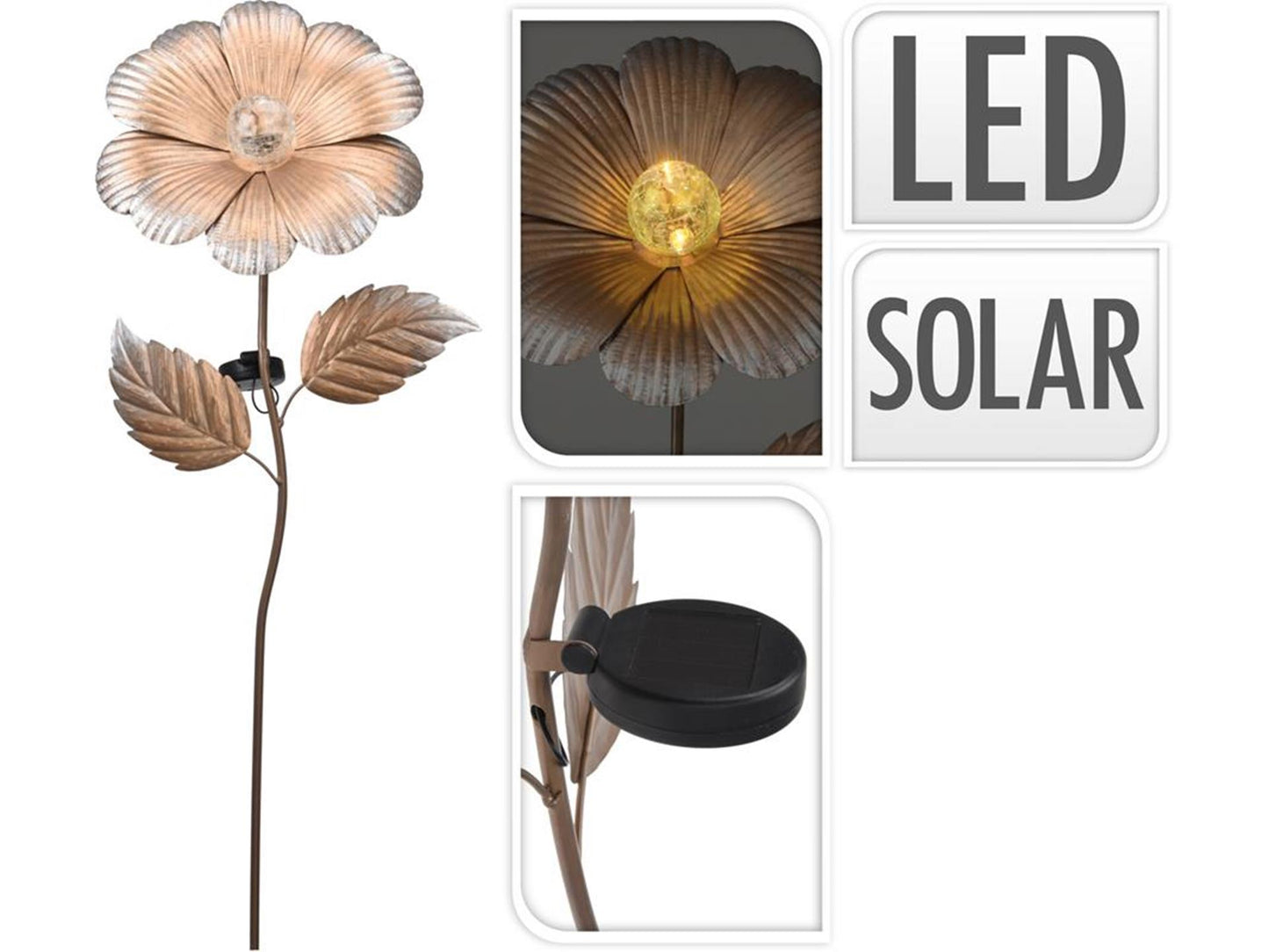 Pro garden solaire cueilleur de jardin fleur sur tige LED