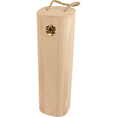 Boîte à vin en bois de Creativ Company avec boucle, h: 34 cm, dim 10x10 cm, 1 pièce