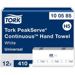 Serviettes Tork Peakserve blanches 1 épaisseur