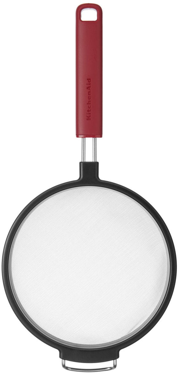 Kitchenaid tamis avec poignée, tamis à bille, 17 cm, plastique inox, rouge -