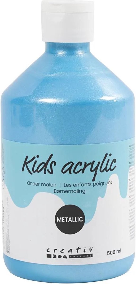 Peinture acrylique A-color métallisée, métallisée, bleu clair, 500 ml 1 bouteille