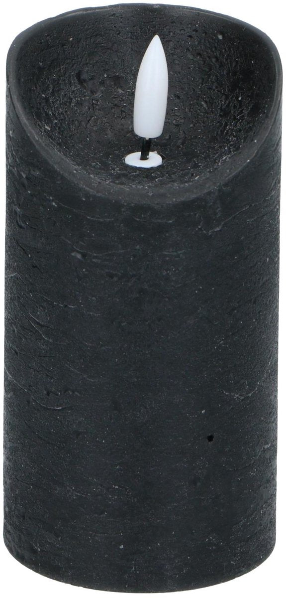 Bougie LED Arti casa - flamme mobile - 7 x 13 cm - noir
