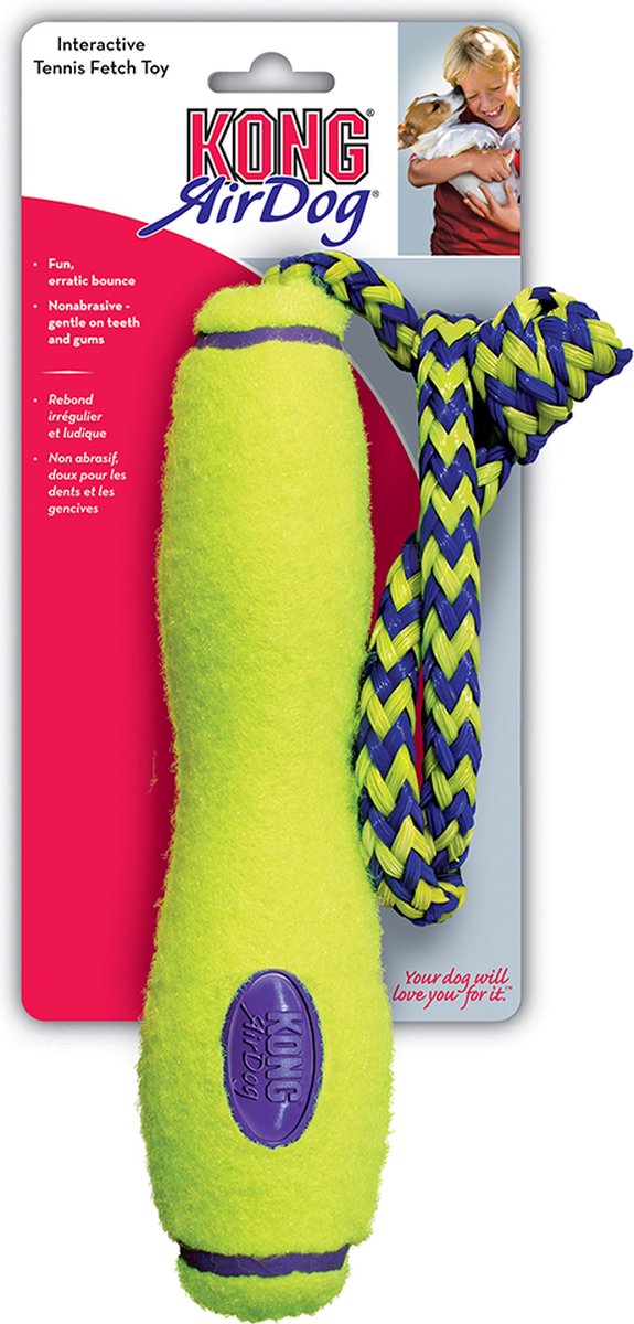 Kong air fetch – bâton – jouets pour chiens – l – flottant – vert