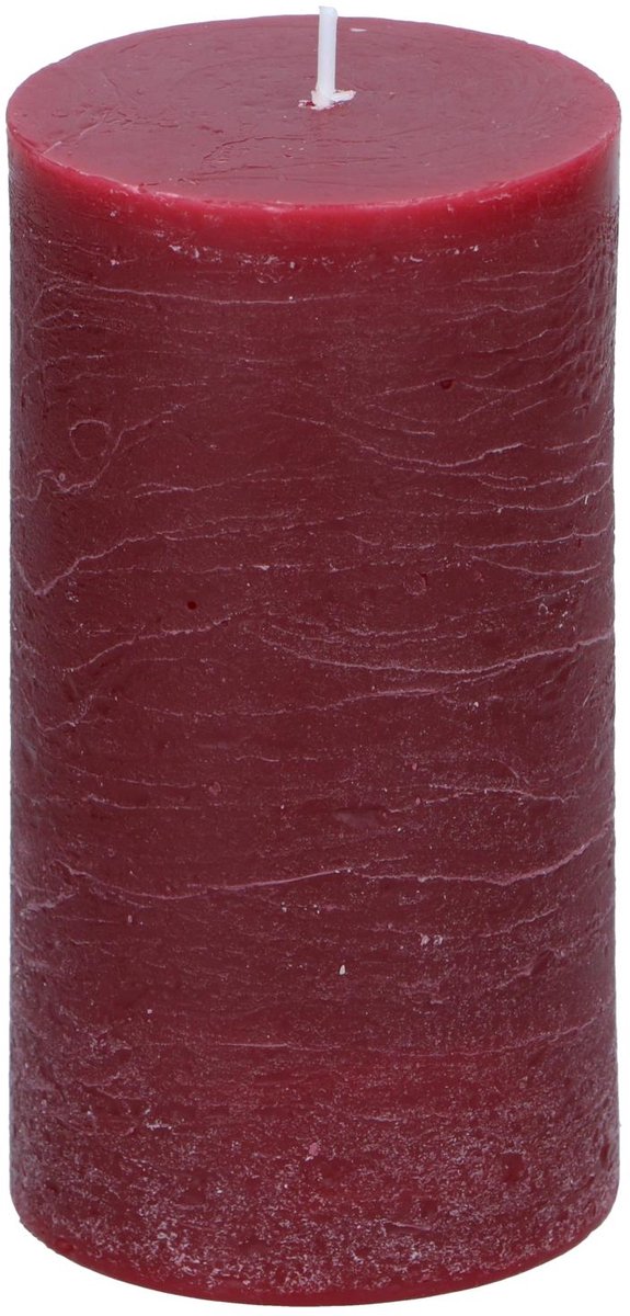 Bougie pilier Arti casa ø7 x 13 cm - 46 heures de combustion - rouge bordeaux