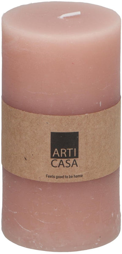 Bougie pilier Arti casa ø7 x 13 cm - 46 heures de combustion - rose