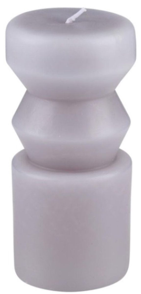 Bougies Arti Casa lot de 3 - bougies décoratives au design moderne - ø6,5 x 14 cm - bleu gris