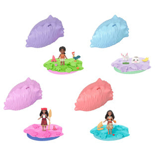 Mattel Disney Vaiana Ocean Shell Reveal avec petite poupée surprise - avec sable malléable et accessoires