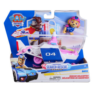 Paw Patrol - Recherche et Sauvetage - Hélicoptère Skye avec fonction de rétraction de 2 figurines - Véhicules jouets