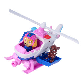 Paw Patrol - Recherche et Sauvetage - Hélicoptère Skye avec fonction de rétraction de 2 figurines - Véhicules jouets