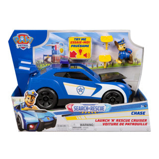 Pat' Patrouille - recherche et sauvetage - poursuite en voiture de police - avec figurine, lumière et son 2 projectiles - véhicules jouets