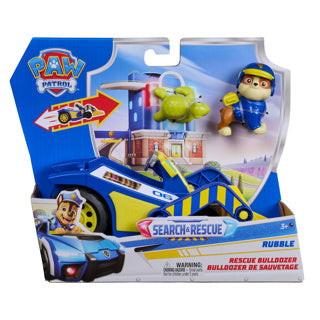 Paw Patrol - Recherche et sauvetage - Décombres - Véhicule de recyclage de sauvetage avec fonction de retrait à 2 figurines - Véhicules jouets