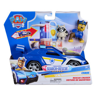 Paw Patrol - Recherche et Sauvetage - Véhicule de poursuite avec fonction de retrait à 2 figurines - Véhicules jouets