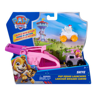 Paw Patrol - lanceurs Skye Pup Squad - pack de 2 avec véhicule chickaletta - ensembles de jeu
