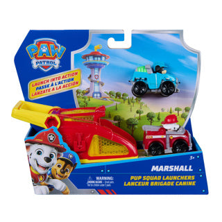 Paw Patrol - Lanceurs Marshall Pup Squad - Pack de 2 avec véhicule Rex - Ensembles de jeu