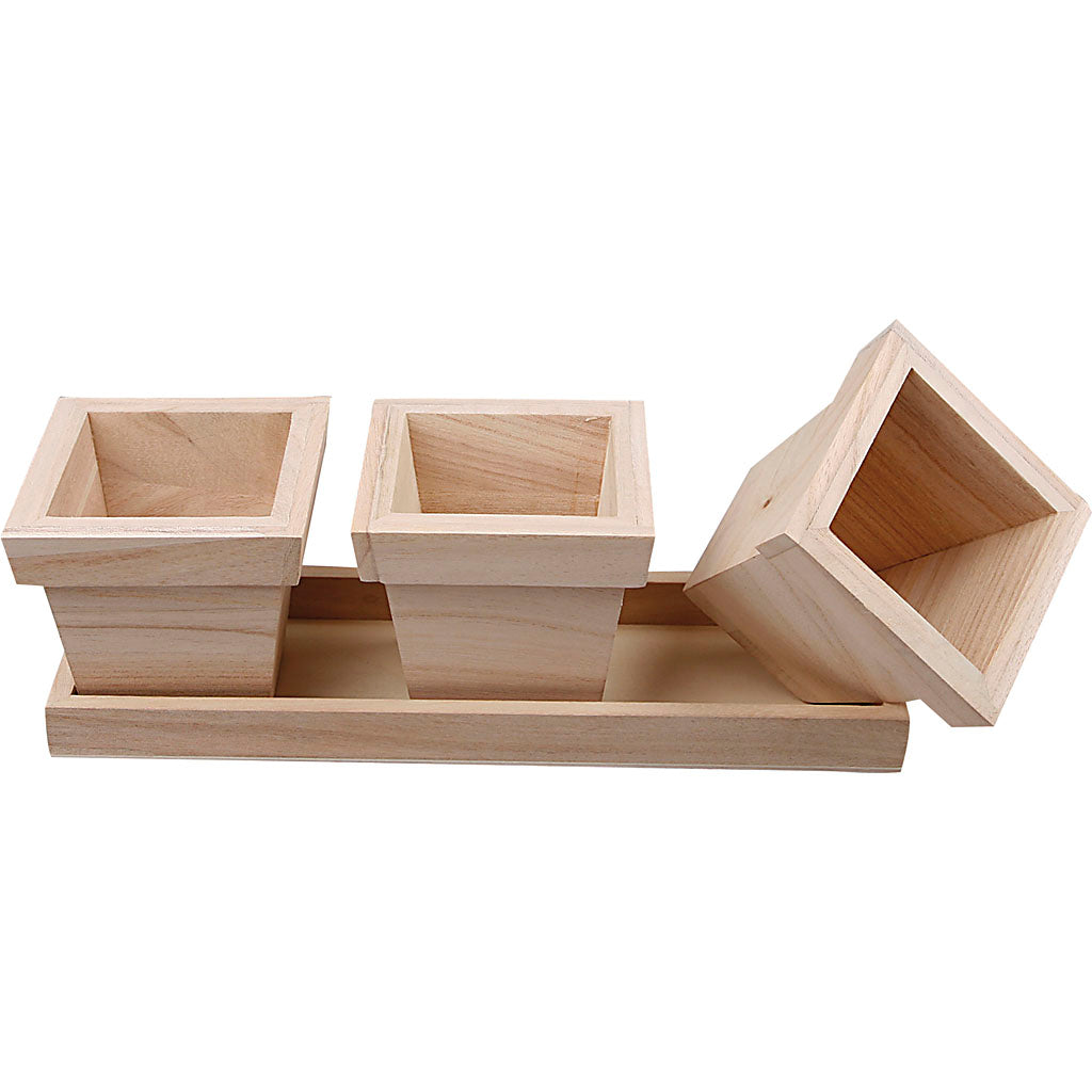 Ensemble de pots de fleurs Creativ company, dimensions 27x9x9 cm, 1 kit