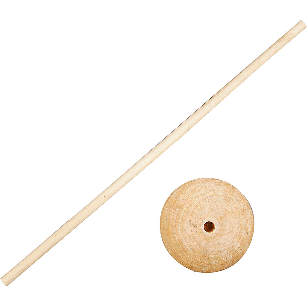 Creativ company bâton avec socle, h : 30 cm, d 6,5 cm, diamètre du trou 8 mm, 5 jeux 1 boîte