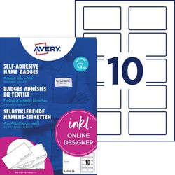 Étiquettes de badges nominatifs avery l4785-20 laser autocollant