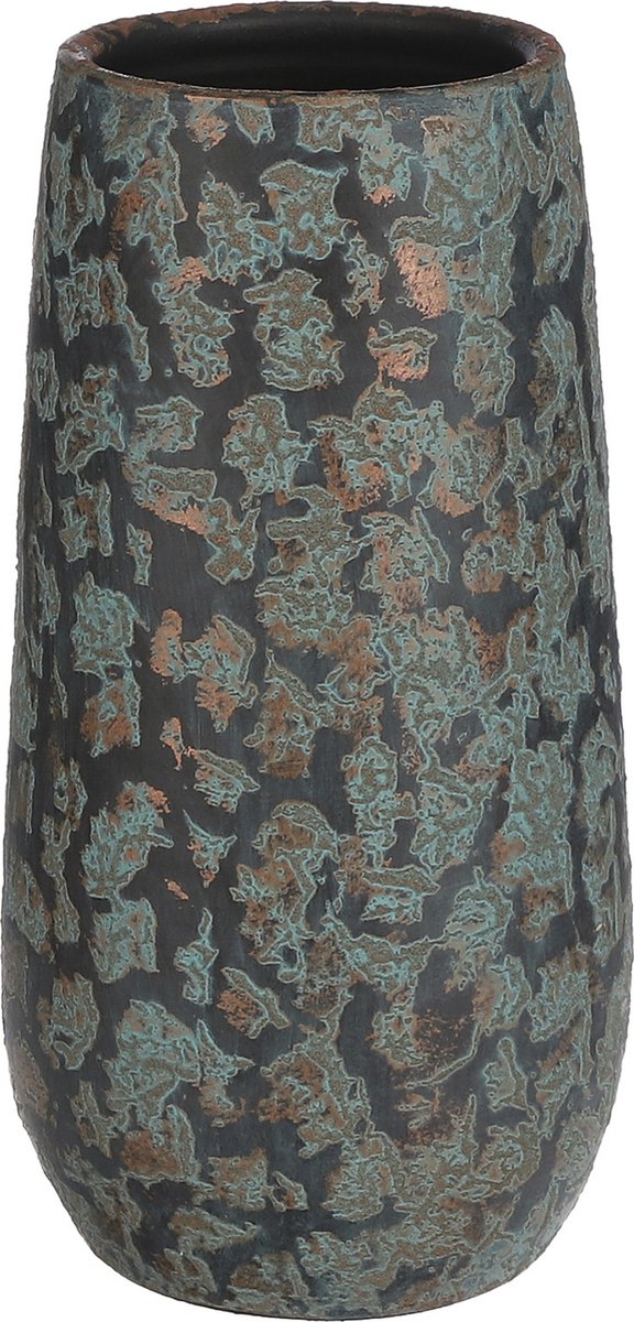 Décorations en mica vase à fleurs clémente - 35 x 17 cm - cuivre vert - céramique - vase