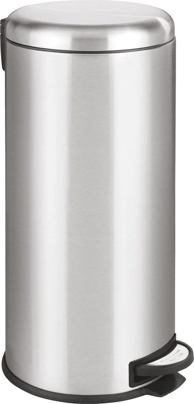 Wenko poubelle à pédale Leman 30 litres en acier inoxydable mat - couvercle à fermeture facile - poubelle - poubelle - poubelle - poubelle - poubelle