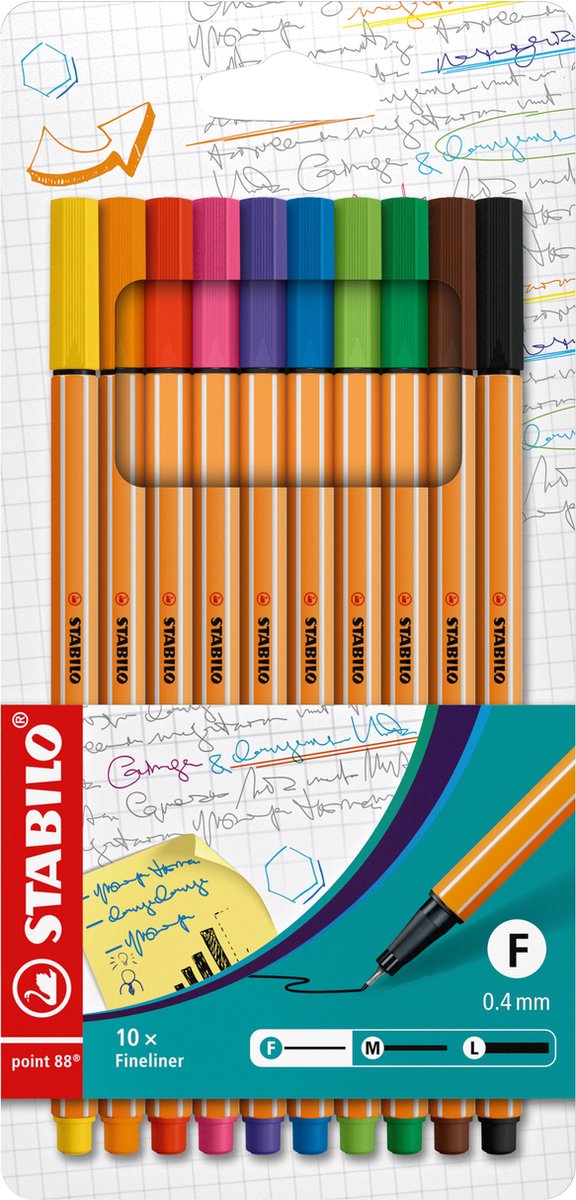 STABILO POINT 88 FINELLER SET avec 10 pièces