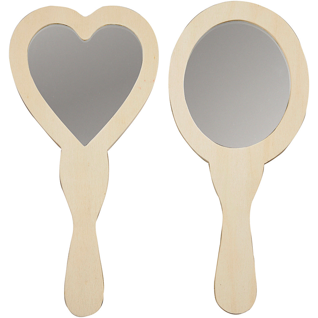 Décorez votre miroir à main en bois, 2e. 25 cm